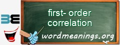 WordMeaning blackboard for first-order correlation